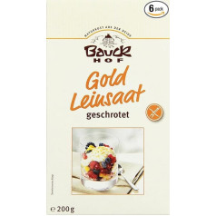 Bauckhof Zelta linsēklas drupinātas bez glutēna 6 iepakojumi (6 x 200 g) - bioloģiski audzētas