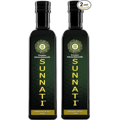 Sunnati® Premium Black Cumin Oil Filtered 500 ml (2 x 250 ml) - Cold Pressed, 100% Pure, Egyptian, Vegan, Freshly Pressed