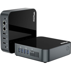 DreamQuest Mini dators ar iepriekš instalētu Windows 11 Pro, Intel Alder Lake 2025 New N150 (līdz 3,6 GHz), 16 GB DDR4 + 512 GB M.2 SSD, Mini galddators 4K HD HDMI/WiFi 5/BT5.0 biznesam, mājas kino