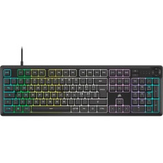 Corsair K55 Core RGB vadu membrānas spēļu tastatūra - klusa un reaģējoša slēdži - izturība pret noplūdi - desmit RGB zonas - saderīga ar iCUE - QWERTY IT - PC, Mac - Black