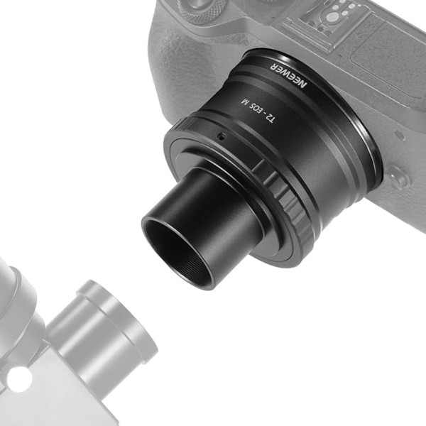 NEEWER EF-M uz T2 adapteris ar 1,25 collu teleskopa adaptera komplektu, T gredzena T stiprinājuma EOS M teleskopa objektīva adapteris, kas saderīgs ar Canon EOS M M2 M3 M5 M6 M10 M50 M100 M200 teleskopisko tālskati, LS-T13