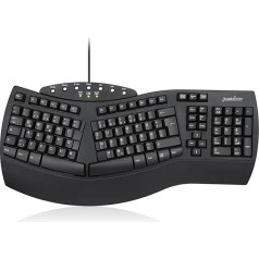 perixx Periboard-512 USB klaviatūra vokiečių kalba, QWERTZ, Windows® juoda Ergonomisch