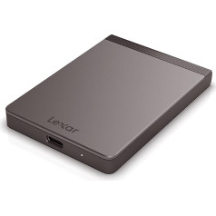 Lexar SL200 2TB portatīvais 2TB SSD, ārējais SSD, cietvielu disks, līdz 550 MB/s lasīšanai, 400 MB/s rakstīšanai, USB Type-C (LSL200X002T-RNNNG)