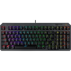 ASUS TUF TUF Gaming K3 Gen II spēļu tastatūra ar 97 taustiņiem, RGB optiski mehāniskiem slēdžiem, silikona blīvējumu, triecienus absorbējošām putām, ūdensizturīga IP57, noņemamu augšējo paneli un Aura Sync, AZERTY