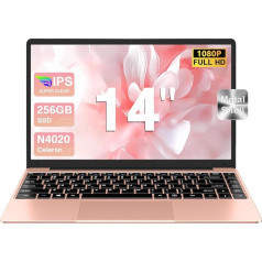 bvate Notebook 14 Inch Win 11 Celeron N4020 Laptop 256GB SSD Support Expansion 1TB SSD Full Metal 1080P BT 4.2 Mini HDMI & Wireless Mouse Keyboard Film for Keyboard - Rose Gold