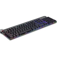 MOTOSPEED 2,4GHz bezvadu/USB kabeļa mehāniskā spēļu tastatūra Kompakta 104 taustiņu RGB LED aizmugurgaismojums + izturīga ergonomiska mehāniskā tastatūra datorspēlētājiem