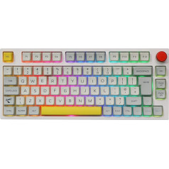 EPOMAKER TH80 PRO ISO(UK) Hot Swap RGB 2.4Ghz/Bluetooth mehāniskā tastatūra ar PBT taustiņiem, pogu vadība PC/Mac/PS4/PS5/Xbox (Theory, EPOMAKER Flamingo Linear)