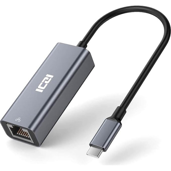 ICZI USB C Ethernet, Thunderbolt 3 LAN adapteris USB Type C RJ45 Gigabit priekš MacBook Pro/Air, Surface Go, Huawei Laptop un citām C tipa ierīcēm