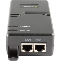 Techly Высокомощный PoE+ инжектор Инжектор 1 x 30 Вт IEEE 802.3at/af (PoE+/PoE) 10/100/1000 - Power Over Ethernet Черный