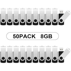 Kootion USB Stick 8GB 50pcs 8GB Memory Stick Thumb Drive Computer Data Storage Black