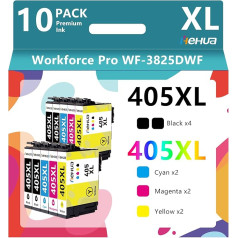 hehua 405XL daudzpaku printeru kasetnes, kas ir saderīgas ar Epson 405XL melnās 405 XL tintes 405 kasetnēm Epson WF-4820 WF-4825 WF-4830 WF-3820 WF-3825 WF-7310 WF-7830 WF-7835 WF-7840 WF-7310 (Iepakojumā ar