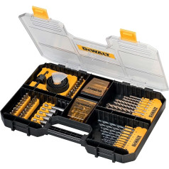 DeWalt DT71569 TSTAK universālais komplekts/MaxiSet (100 gabali, ar HSS metāla urbjiem, betona urbjiem, caurumu zāģiem, 25 mm bīti, Torx, Phillips, slīpurbjiem, uzgriežņu atslēgām un bitu turētājiem, saderīgs ar TSTAK)