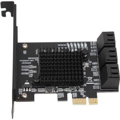 VBESTLIFE Paplašināšanas karte 6-Port SATA 3.0 PCI Express karte Riser Card saderīga ar SATA6G 3G 1.5G cieto disku Marvell 88SE92xx 109X