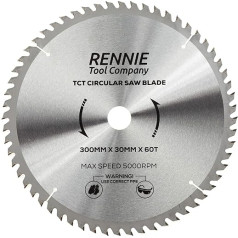 Rennie Tool TCT ripzāģa asmens 300mm x 30mm x 60T + reducējošie gredzeni