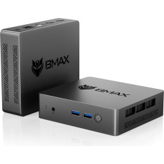 BMAX Mini PC W-11 N5095 (līdz 2,9 GHz) 8GB LPDDR4 256GB SSD, Micro PC, 2,5 collu SSD/Gigabit Ethernet/WiFi-5/BT5.0/ Dual HDMI/ 4K@60Hz UHD Dual Display Mini dators Biroja/skolas Mini galddators