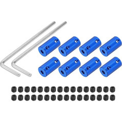 sagādes karte Cietā savienojuma savienojums 5 mm līdz 6 mm urbums 25 mm garums 14 mm diametrs M4 alumīnija sakausējuma alumīnija vārpstas savienojuma savienotājs 3D printerim DIY auto laivu flotei ar 8