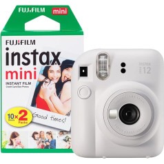 Fujifilm Instax Mini 12 instant fotoaparāts ar 20 kadriem - Skaņa balta
