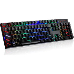 teamwolf mehāniskā spēļu tastatūra QWERTZ vācu izkārtojums sarkanais slēdzis RGB 105 pilni taustiņi Anti-Ghost Profesionālas klaviatūras Linear