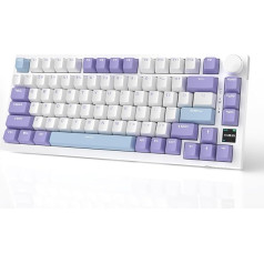 AJAZZ AK820 Pro Gasket mehāniskā tastatūra, BT/2.4G/kabelis, 4000mAh, TFT ekrāns, dienvidu orientēta RGB, skaļuma regulēšanas putas, Win/Mac/PC