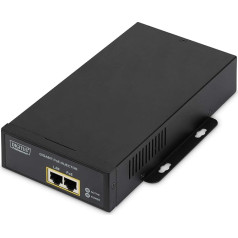 DIGITUS PoE++ inžektors - IEEE802.3at - Gigabit Ethernet - 95 Watt - Maks. 55 volti - PoE A un B režīms.