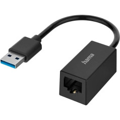 Hama USB Ethernet adapteris USB 3.0 tīkla adapteris Gigabit Ethernet 10 100 1000 Mbps USB LAN adapteris USB Male to Ethernet Female, saderīgs ar Windows un Mac datoriem, datoru portatīvajiem datoriem un planšetdatoriem