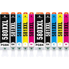 INK E-SALE 580 581 Printeru kasetnes saderīgas ar Canon PGI-580 XXL CLI-581 XXL 10 kopiju TR8550 TS6350a TR7550 TS6150 TS9550 TS6250 TS8350a TS705a TS6350 TR8500 TS833 51a a TS8. 351