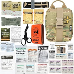 RHINO RESCUE IFAK First Aid Kit, Trauma Emergency Care Tactical with Gauze and Bandage for Hunting, Camping, Travel (Multicolour PRO)