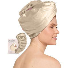 Kitsch Satin Satin Quick Dry matu dvieļi sievietēm, absorbējošs matu dvielis mitriem matiem, matu turban dvieļi, matu aksesuāri (šampanietis)