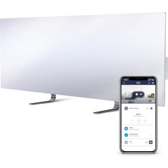 Perenio Joule Premium Eco Smart sildītājs, 700 W, rūdīts stikls, infrasarkanais sildītājs, balts