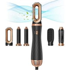 Airstyler 5-in-1 Hairstyler, 1000 W siltā gaisa suku komplekts, matu veidotājs ar jonu matu žāvētāja suku, automātiskā matu ieveidošanai, apaļā matu suku fēns, termiskā suku, matu veidotājs matu apjomam, matu veidošanai,