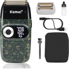 KEMEI Foil Shaver for Men, Electric Shaver with Bald Shaving, Cordless Electric Shaver with LED Display, Gifts for Father's Day