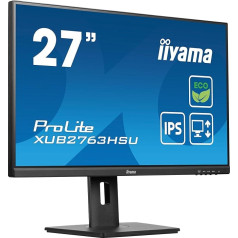 iiyama Prolite XUB2763HSU-B1 68,6 cm 27 collu IPS LED Full HD 100 Hz HDMI DP USB 3.2 Slim-Line Augstuma regulēšana Pivot FreeSync Enerģijas klase B melns