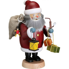 Seiffener Volkskunst Vācu smēķētājs Santa Claus, augstums 19 cm, oriģināls Erzgebirge, SV 12659