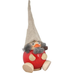 Seiffener Volkskunst | Räuchermann Figur | Waldzwerg 19 cm | Räucherfigur | Räuchermännchen Erzgebirge Original | 19031 | Waldzwerg Himbeerrot