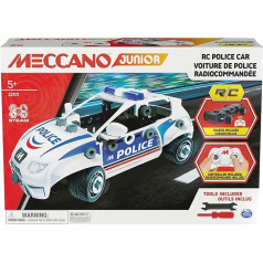 MECCANO JUNIOR Police - Kit de construcción de coche de policía por Control Remoto Con maletero y herramientas reales, kit construccion de maqueta de juguete - 6064177 - Juguetes Niños 5 gadi +