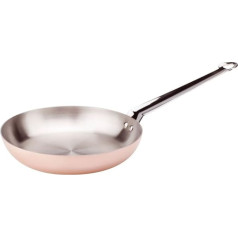 Pentole Agnelli vara indukcijas panna ar cauruļveida tērauda rokturi, diametrs 28 cm, gaiši sudraba krāsā
