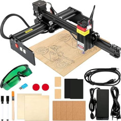 VEVOR lāzera gravēšanas iekārta Darba laukums 270 x 440 mm Gravēšanas iekārta, 0,05 mm lāzera gravieris, 450 nm gravēšanas frēzēšana, lāzera gravēšana 4,5 W griešanas iekārta, 6000 mm/min Piemērots kokam,