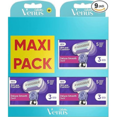 Gillette Venus Deluxe Smooth Swirl uzpildes asmeņi (3 x 3) sievietēm, 5 asmeņi