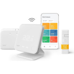 tado Smart Home termostats (bezvadu) - Wifi starter komplekts V3+ ar statīvu - apkures katla digitālā vadība - viegla uzstādīšana - saderīgs ar Alexa, Siri un Google Assistant