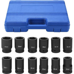 Impact Wrench Nuts 1 collu komplekts 12 gab. triecienatslēgu komplekts 25,4 mm (1 colla) triecienatslēgu komplekts 24-41 mm triecienatslēgu komplekts skrūvju atskrūvēšanai/noņemšanai