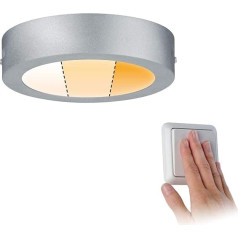 Paulmann Carpo 79789 LED panelis 170 mm apaļš 10,2 W matēts hroms ar siltu aptumšošanas funkciju 3000-2300 K