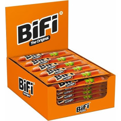 BiFi Original Salami Sticks - iepakojums ar 64 gabaliem (64 x 18,5 g) - desu uzkoda līdzņemšanai - gaisā žāvētas gaļas un desu iepakojums - salami ar pipariem, koriandru un ķiplokiem - ideāla uzkodu kārba - desu iepakojums
