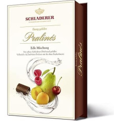 RCP Schladerer Pralinés, elegants maisījums, piena un tumšā šokolāde, ar cukura garozu vai bez tās, šķidrs pildījums, alkoholisks, lieliska dāvana, 255 g