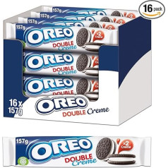 OREO Double 16 x 157 g, kraukšķīgi dubultie kakao cepumi ar dubultā krējuma pildījumu