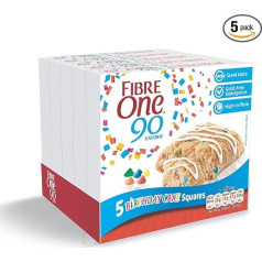 Fibre One 5 x 24g kvadrātveida dzimšanas dienas kūka ar 90 kalorijām