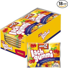 nimm2 Lachgummi 18 x 200g - Augļu košļājamā gumija ar augļu sulu un vitamīniem