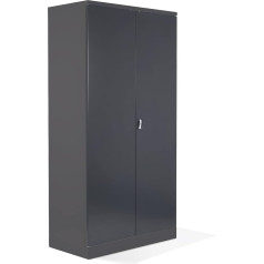 Schrank & Stuhl XXL instrumentu skapis - darbnīcas skapis ar 4 regulējama augstuma plauktiem, tērauda skapis darbarīkiem, 195 x 92 x 60 cm (H x W x D), antracīts