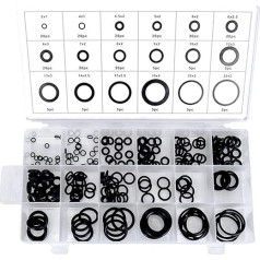 225-teiliges O-Ring-Sortiment aus Gummi mit Ölbeständigkeit, O-Ring-Unterlegscheibe, Dichtungen, Wasserdichtigkeit, verschiedene Größen, mit Kunststoffbox-Kit-Set