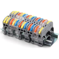 FACSER vadu elektriskie Din Rail savienotāji Ātrs kompakts vadu vadu kabeļu savienotājs LED Push-in Butt Terminal Block 2Pin (K412W, 100PCS)