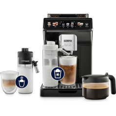 De'Longhi Eletta Explore ECAM452.57.G Pilnībā automātisks kafijas automāts ar LatteCrema piena sistēmu, karstie un aukstie dzērieni ar pogas pieskārienu, 3,5 collu TFT skārienjūtīgais krāsu displejs, kafijas trauki